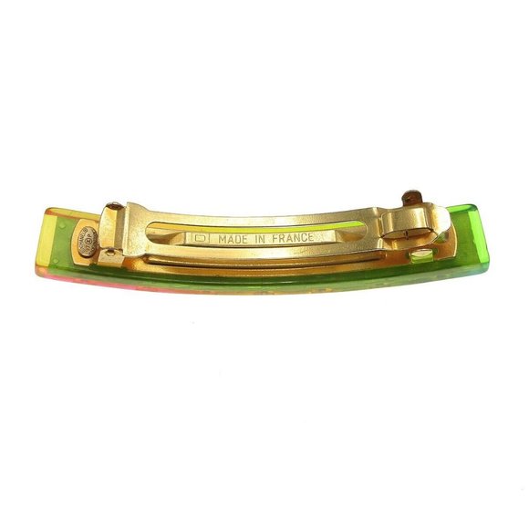 AUTHENTICITY GUARANTEED CHANEL CC Logos Hair Clip Hairpin Barrette Yellow Gold